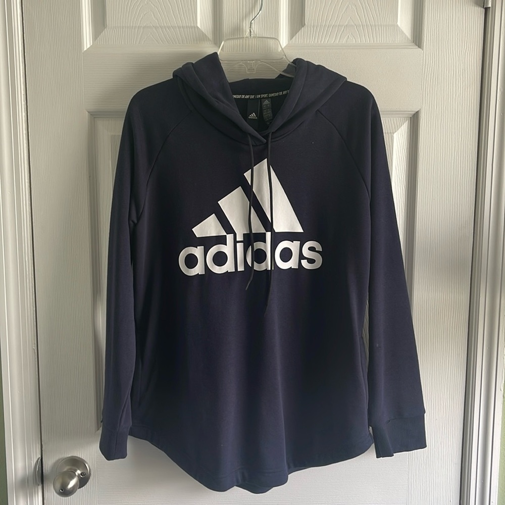 Adidas Hoodie women size L Black Pullover Long Sleeve